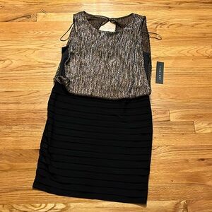 NWT Scarlett cocktail dress- black with gold- size 14